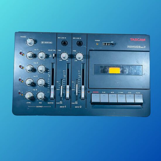 TASCAM Porta 03 mkII Ministudio 4-Track Cassette Recorder 1990s Blue
