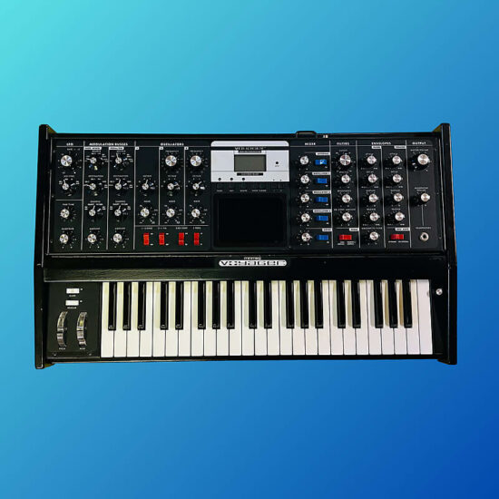 Moog MiniMoog Voyager Electric Blue Edition 44-Key Monophonic Synthesizer 2006 - 2015 Black Cabinet