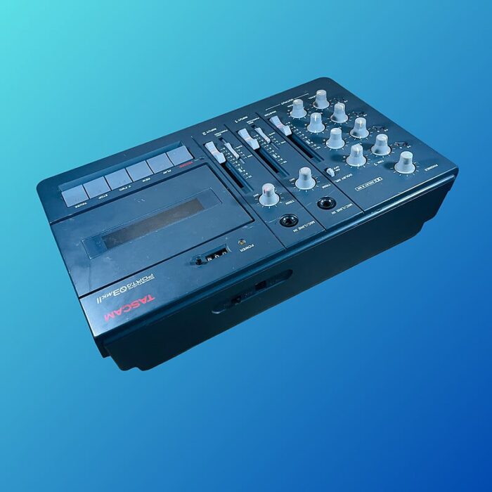 TASCAM Porta 03 mkII Ministudio 4-Track Cassette Recorder 1990s Blue - Image 3