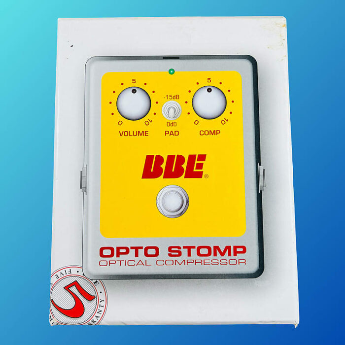 BBE Opto Stomp Optical Guitar/Bass Compressor Pedal 2010s Yellow - Image 4