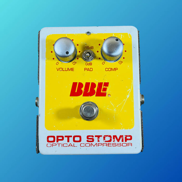 BBE Opto Stomp Optical Guitar/Bass Compressor Pedal 2010s Yellow